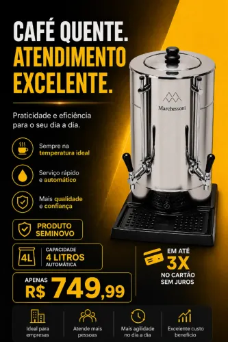 Cafeteira elétrica profissional 4 litros
