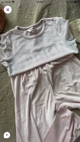 conjunto pijama juicy couture rosa bebê y2k