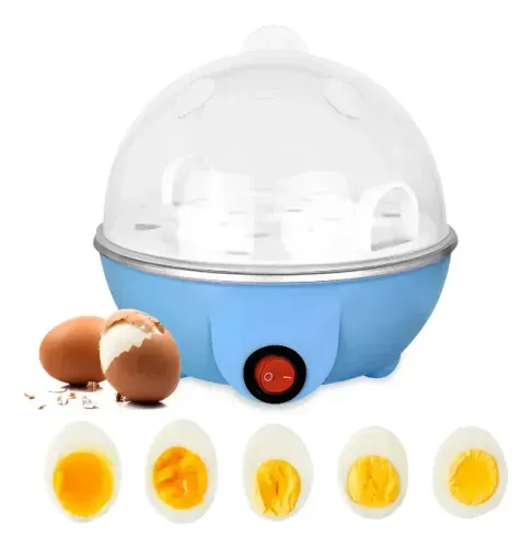 NOVO! Cozedor de Ovos Elétrico Azul 220V (Até 7 Ovos)
