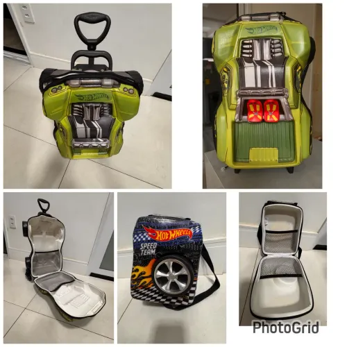 Bolsa + mochila escolar infantil Hot Wheels