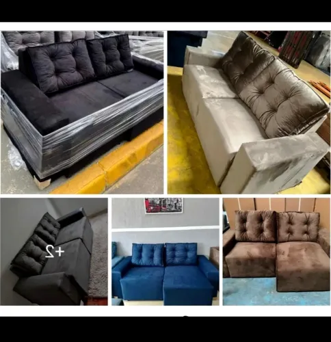 Sofá Retrátil Marrom Preto Bege Cinza Azul NOVOS Temos Sofá 2 e 3 lugares
