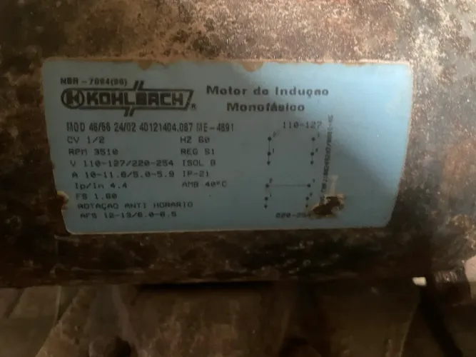 Bomba Motor de indução monofásico Kohlbach
