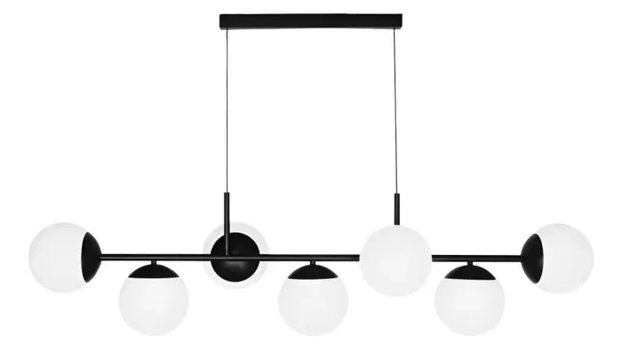 Lustre pendente Jabuticaba 7 Globos E27 Preto