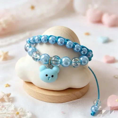 Pulseira Infantil Azul com Ursinho ? Modelo Exclusivo
