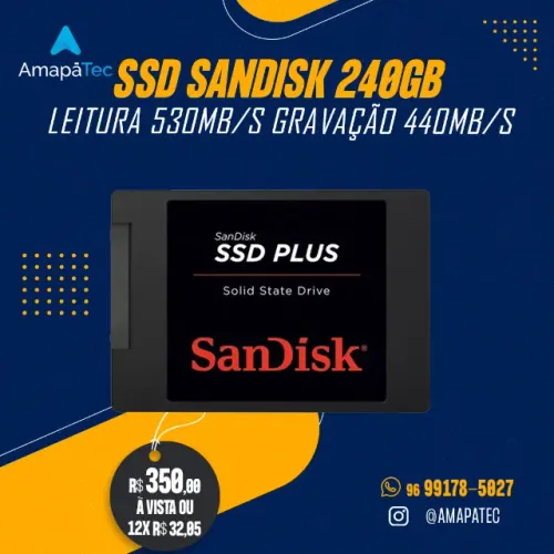 SSD 240 GB Sandisk Plus SATAIII