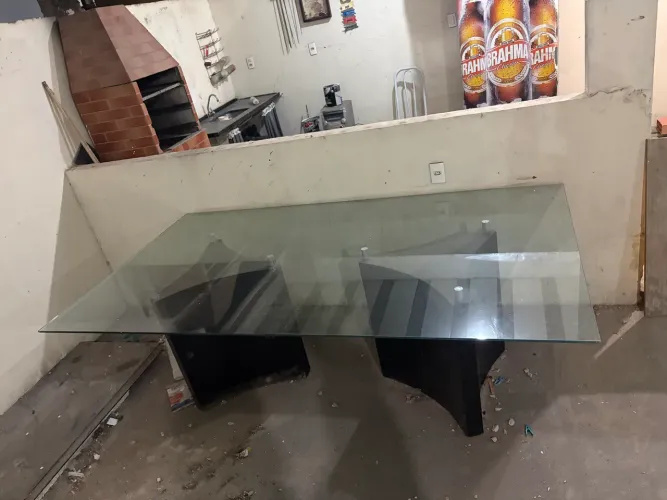 Mesa de vidro 10mm grande 2,25 x 1,25