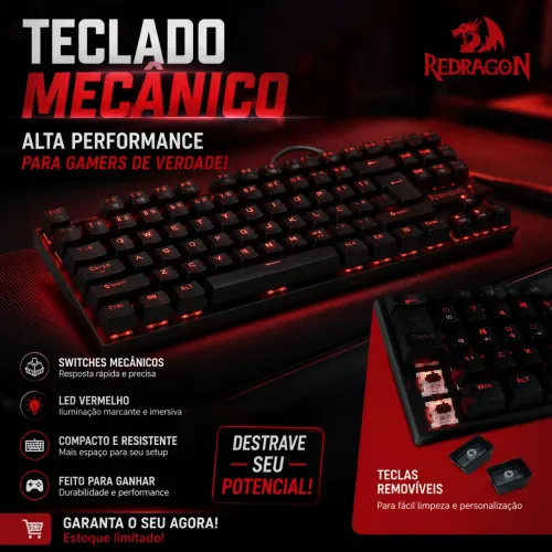 Teclado Mecânico Redragon - Performance e Estilo para seu Setup!