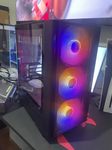 Gabinete Gamer Acegeek Vidro Temperado + 3 Fans RGB 120mm