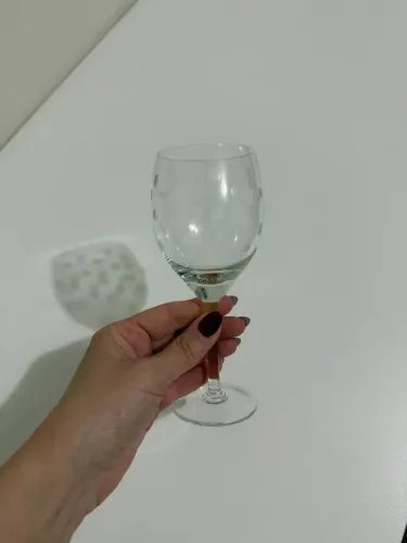 Jogo de taças de cristal lapidado - vinho