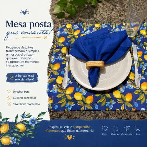 roupa de mesa posta