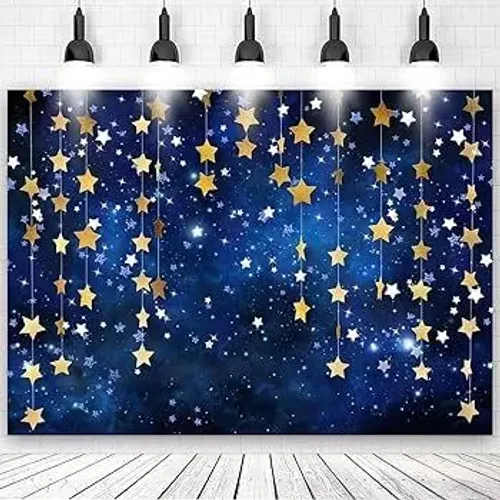 Fundo para festas, tema espaço e estrelas 2,20x1,50