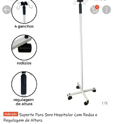 Suporte para Soro (Usado por 3 meses)