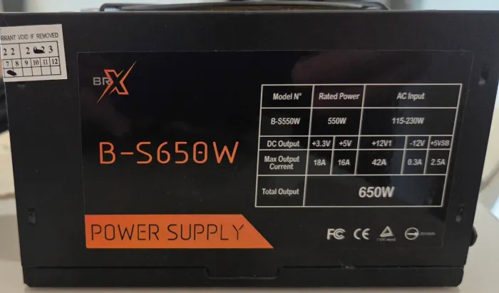 Fonte para PC 650w BRX