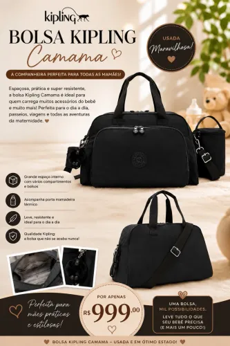 Bolsa Kipling camama preta