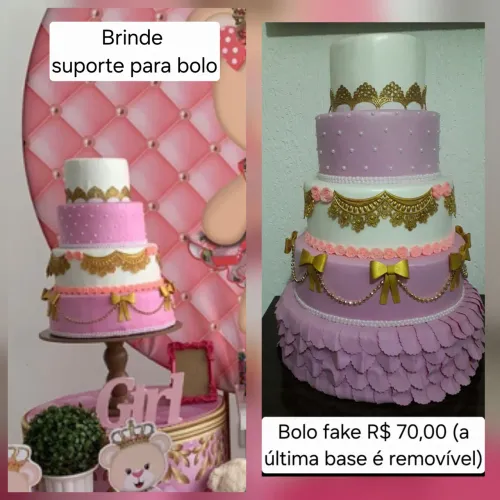 Bolo fake e Decoração 