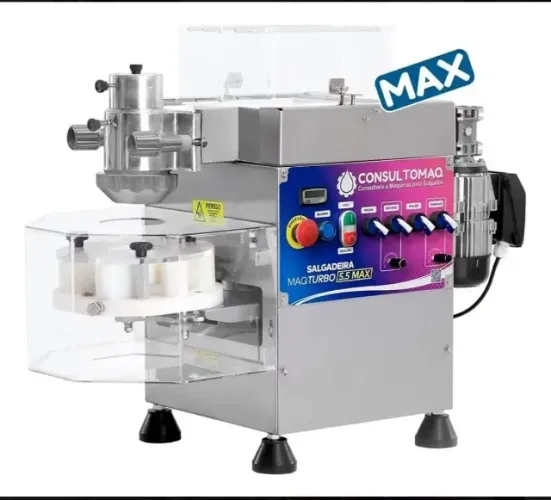 Salgadeira Maqturbo 5.5 Max e Masseira Planetária Mexe Massa Turbo 10kg Max