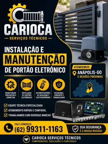 instalação e manutenção em portão eletrônico em Anápolis-GO
