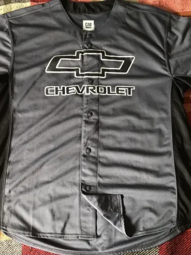 camisa/jersey - chevrolet oficial cinza chumbo/preto tamanho gg