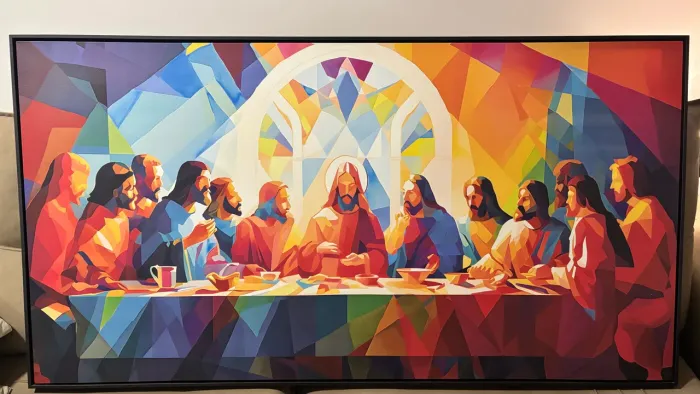 Quadro Santa Ceia em canvas com moldura ? 150 × 80 cm