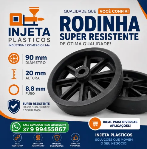 Kit c/ 4 Rodinhas de Plástico PP