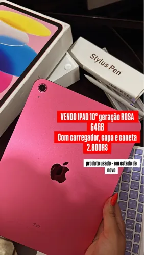 IPAD 64GB ROSA 10° geração ESTADO NOVO