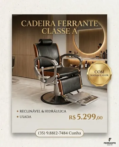 Cadeira de Barbeiro Ferrante - Classe A