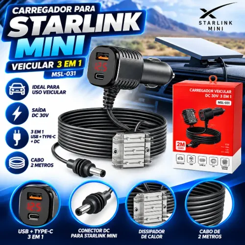 Carregador para Starlin mini 3 em 1 conversor 12V/24V Para 30V