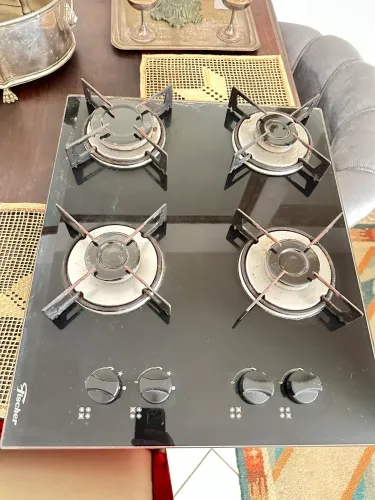 Fogão de embutir 4 queimadores preto Fischer