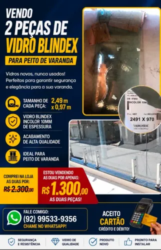 VIDRO BLINDEX TENHO DUAS PEÇAS A VENDA