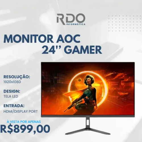 Monitor Gamer AOC 24" Full HD 24G30E Alta Performance