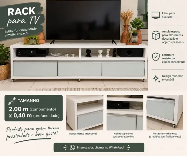 Rack semi novo MDF . Feito com marceneiro