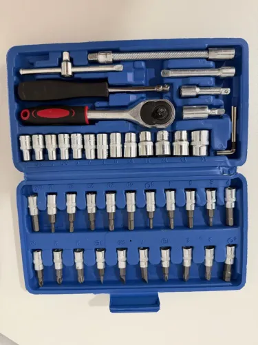 Kit 46 Chave Catraca Jogo De Soquetes Allen Torx Ferramentas