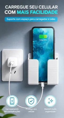 Suporte Multiuso de Parede para Celular e Controle Remoto