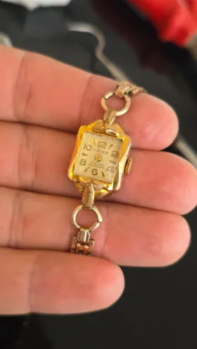 Relógio feminino suíço Aries vintage original 1956 calibre felsa 302 pulseira plaquê 18k