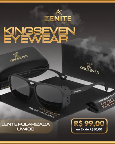 Óculos de Sol Kingseven Moderno Polarizado Preto UV400