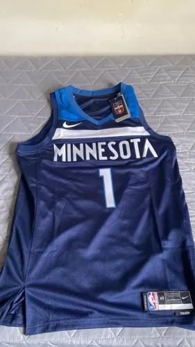 Camisa Minnesota Timberwolves Anthony Edwards Azul - Nova - Tam G