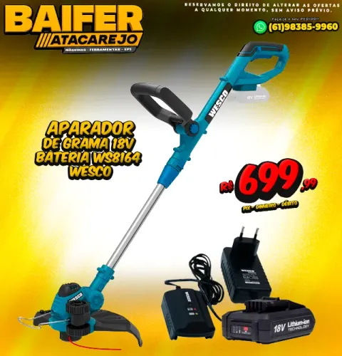 Aparador de Grama a Bateria 18v Ws8164 Wesco