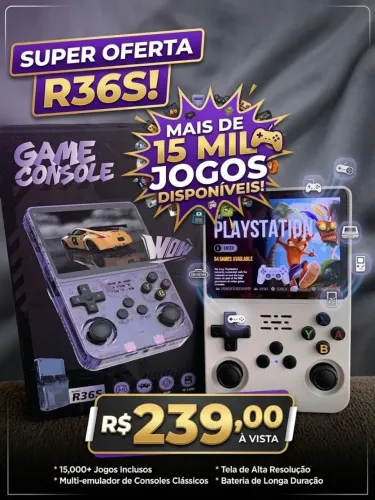 Console portátil 15 mil jogos R36S