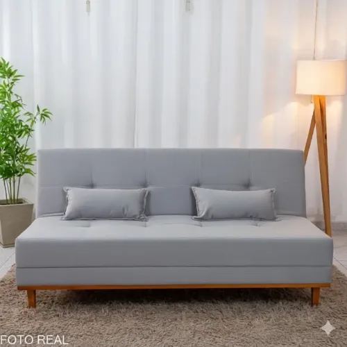 Sofá Cama Aurora Cinza com 1.84 de largura