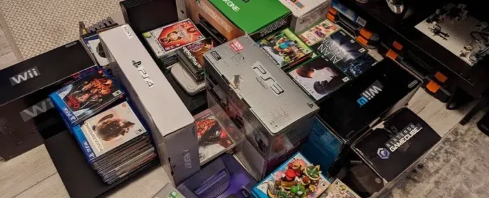 Consoles e jogos repetidos da minha coleção 