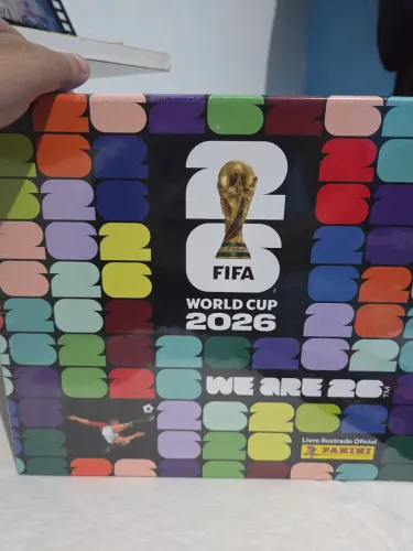 Box capa dura ouro gol 2026 oficial completo figurinhas para colar+ legend roxa