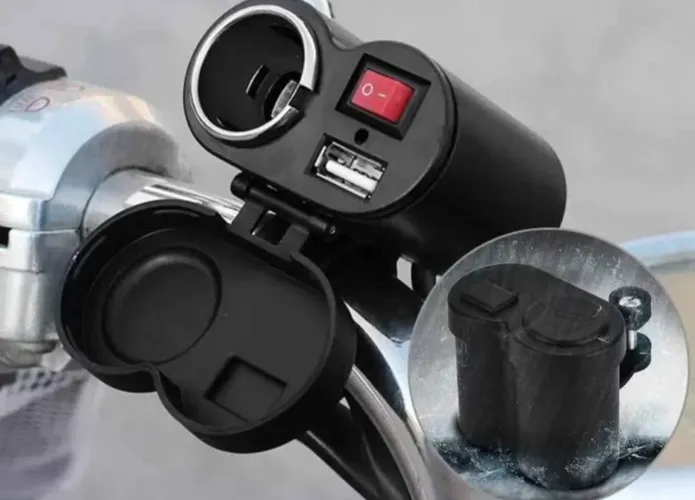  Carregador Tomada Usb Acendedor Celular Gps Motos Universal