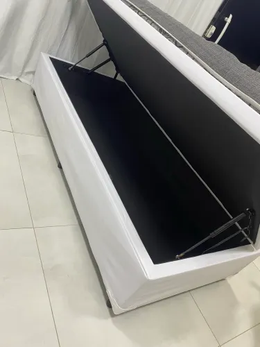 Cama solteiro baú com colchão