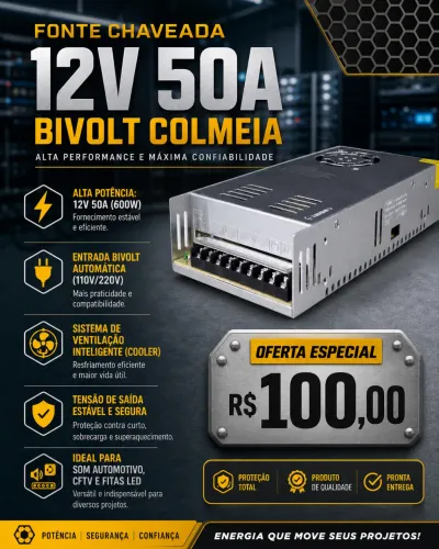 Fonte chaveada 50a