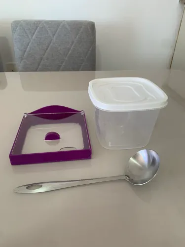 Tampa Acrílica + Pote + Concha - Kit para Toppings de Açaí e Sorveteria 