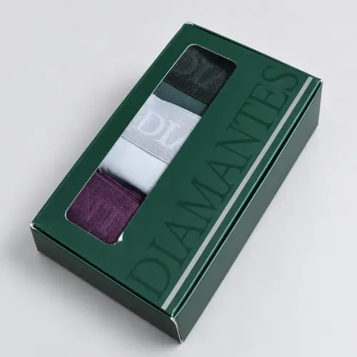 Kit 3 Cuecas Diamantes Originais | Verde, Roxo e Cinza Claro | Aracaju