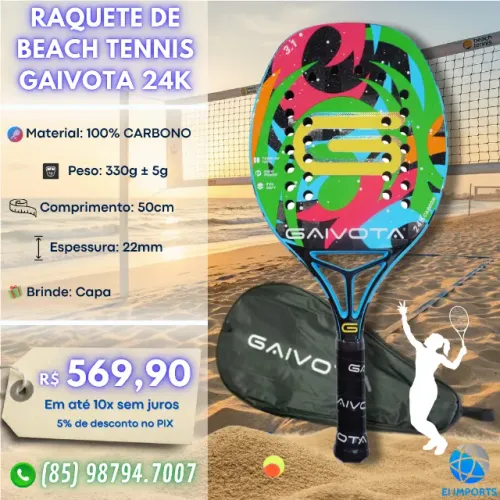 Raquete de Beach Tennis Gaivota 24K