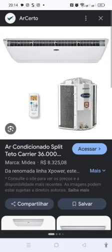 AR CONDICIONADO CARRIER 36000 BTUS