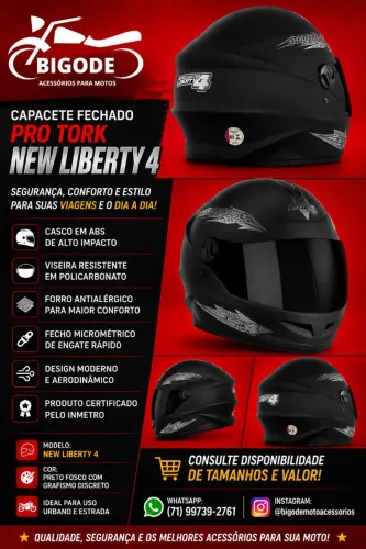 Capacete Fechado Preto Fosco Viseira Fumê OFERTA 