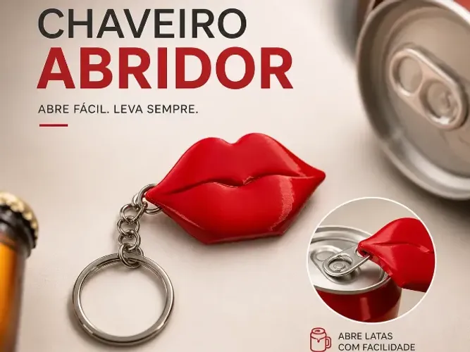 Chaveiro abridor de latas - Modelo Boca